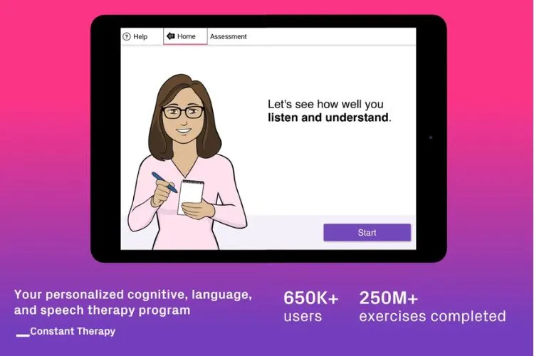 speech therapy app from constant therapy home screen