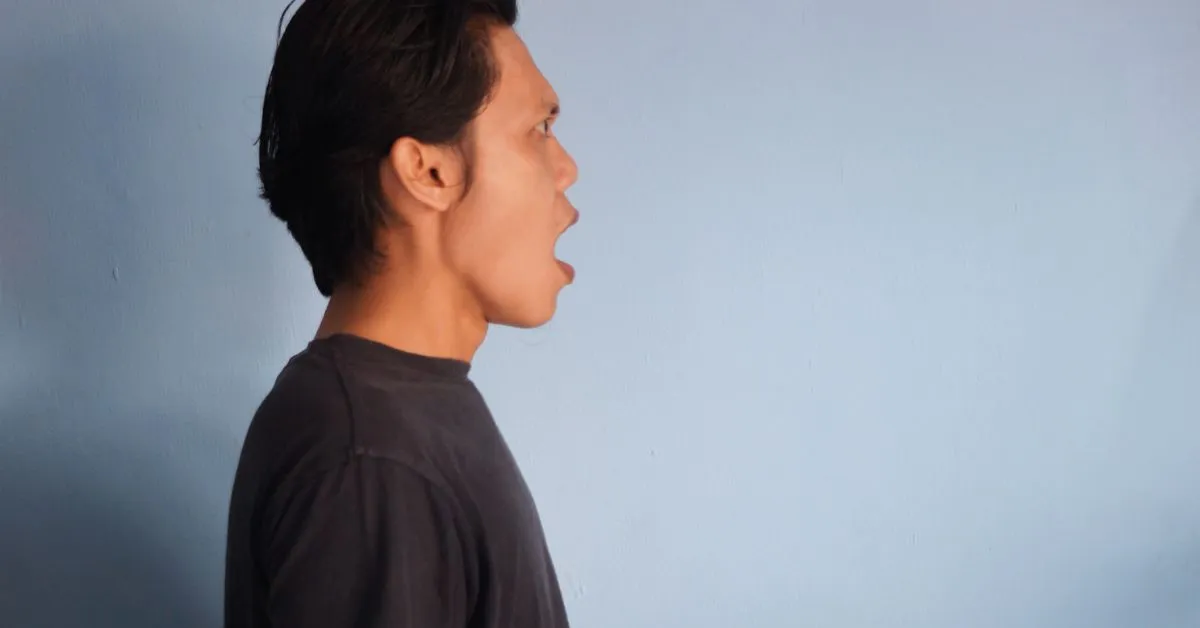 man performing swallowing exercises for dysphagia