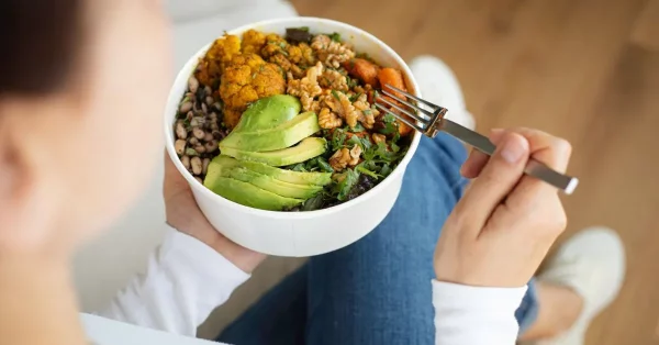 healthy bowl for stroke prevention diet being eaten