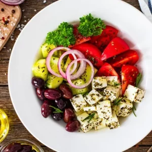 mediterranean diet meal for stroke being shown to person