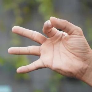 finger opposition exercises being demonstrated