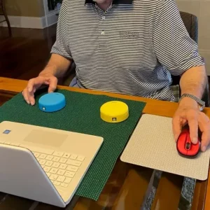 man using game to improve adherence to stroke rehab