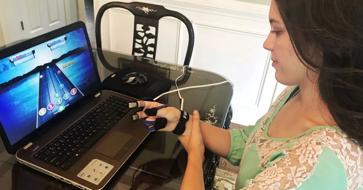 best rehab tools for upper vs lower body after stroke or tbi being demonstrated by woman