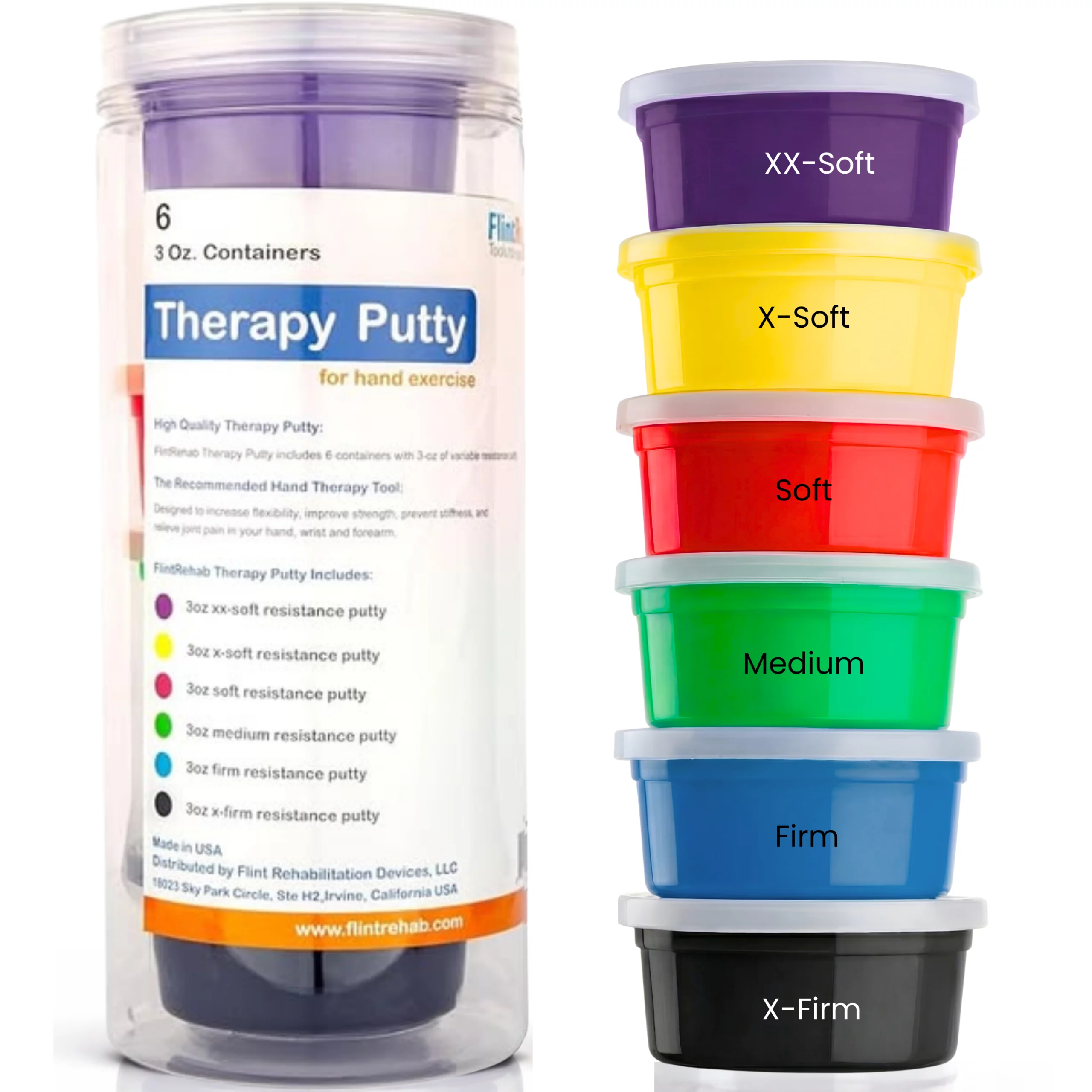 6 pack of flint rehab therapy putty
