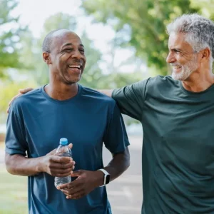 man walking in best shoes after stroke for balance and stability