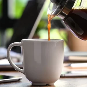 a coffee being poured with caffeine after stroke