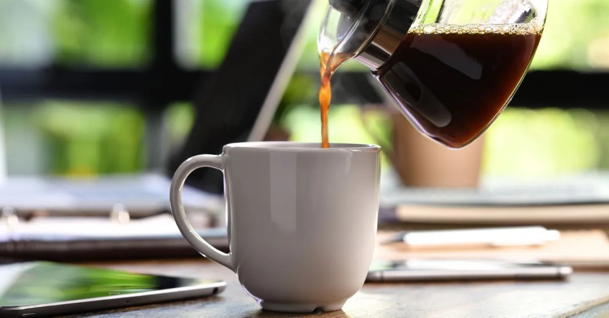 a coffee being poured with caffeine after stroke