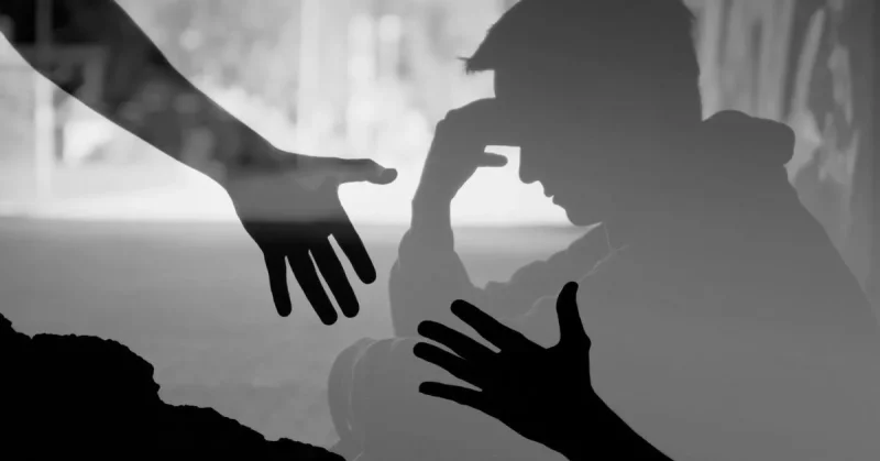 outline of a man with depression after brain injury