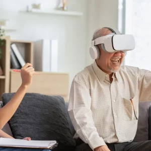 man doing his stroke recovery on a new virtual reality system