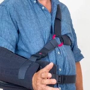 man using constraint induced movement therapy cimt