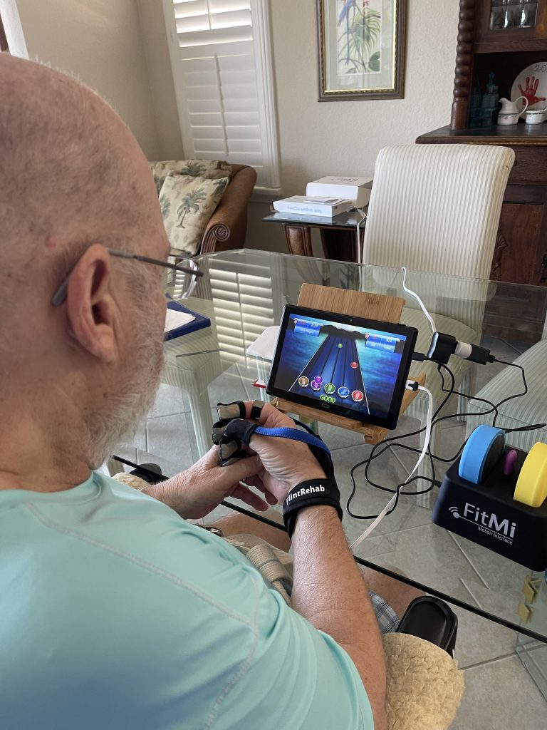 Walt using FitMi at his kitchen table