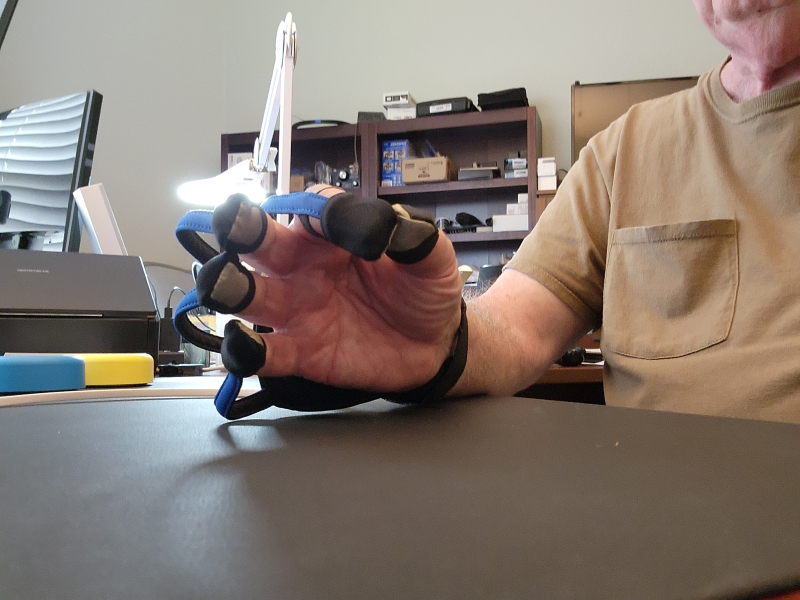 Steve using MusicGlove at home